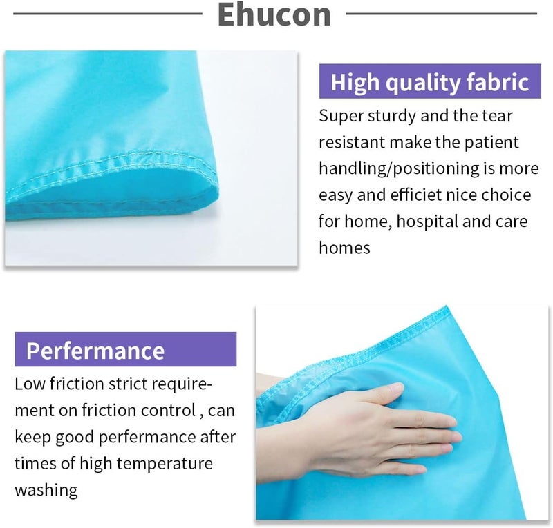 Ehucon ورقة انزلاق أنبوبية لنقل المرضى 27"x39"، قابلة للغسل وإعادة الاستخدام لنقل كبار السن بأمان، لنقل المرضى طريحي الفراش من السرير، السيارة، الكرسي المتحرك، المستشفى أو الرعاية المنزلية - Image 3